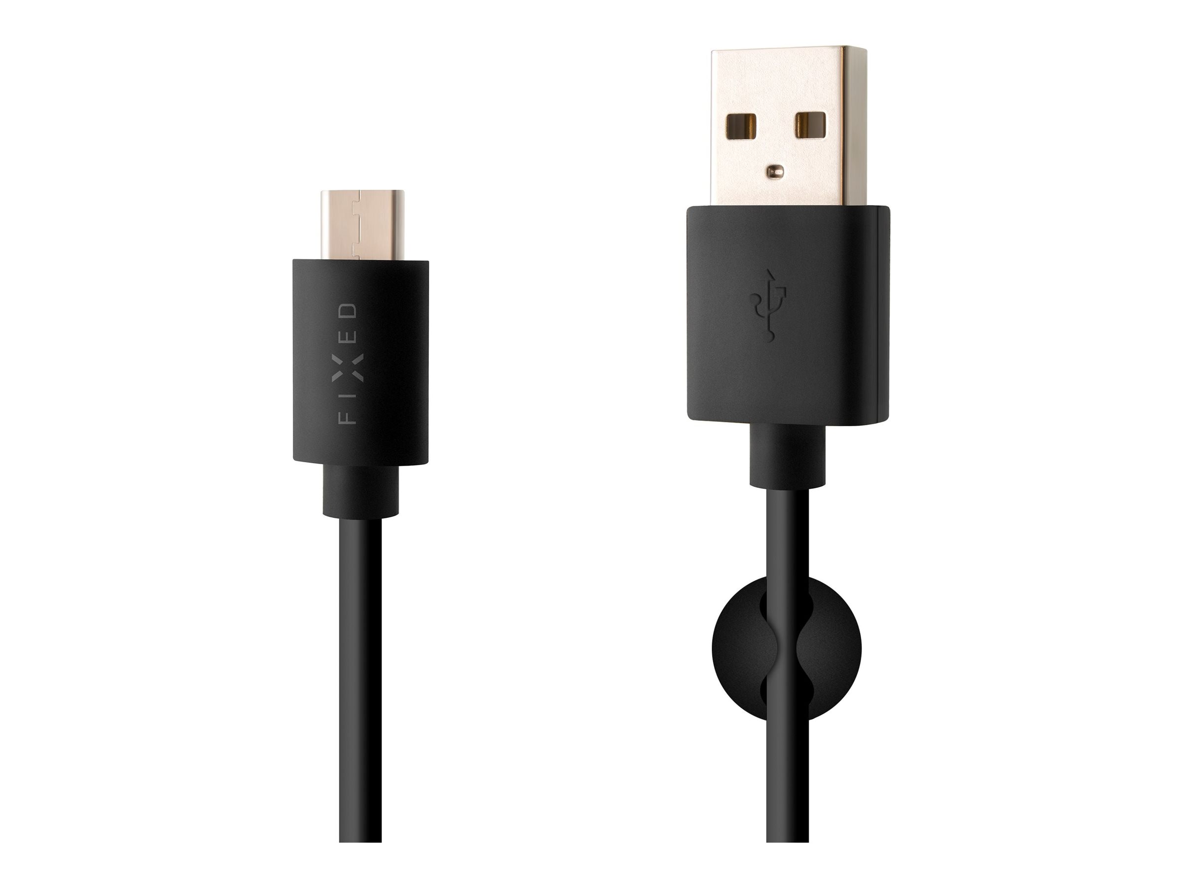 Fixed - Data And Charging Cable With USB/USB-C Connectors - Black