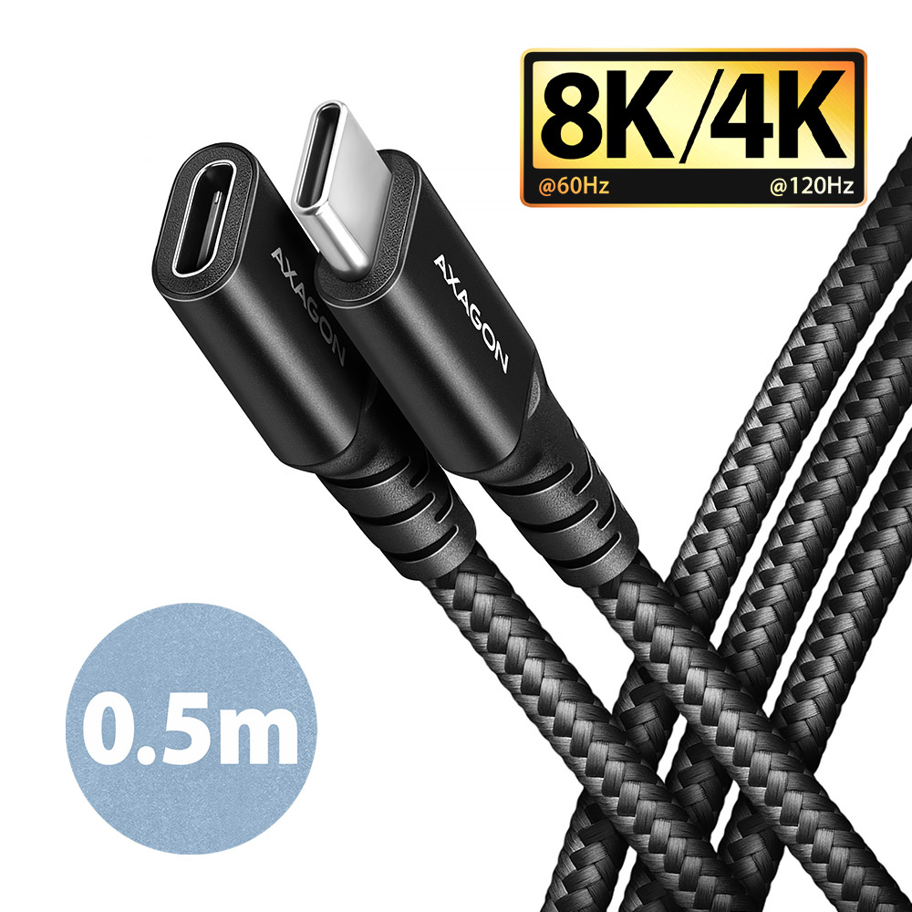 AXAGON - Extension USB 20Gbps cable, 0.5 m - BUCM32-CF05AB - USB-C to USB-C