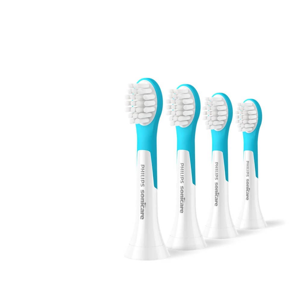 Philips - Toothbrush Heads - HX6034/90 Sonicare For Kids3+ - Heads - For children - Number of brush heads included 4 - White/Blue