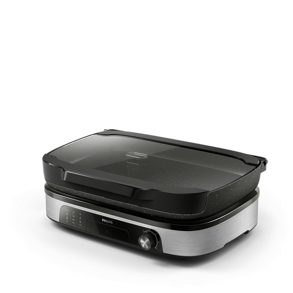 Philips Table Grill - HD6212/90 - 2400 W - Black/Stainless Steel
