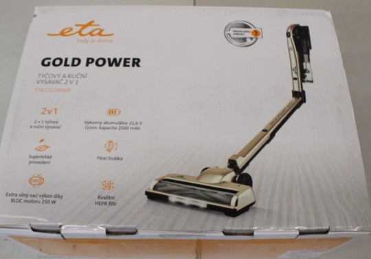 SALE OUT. ETA Vacuum Cleaner - Gold Power 1212 90000 - Cordless operating - 250 W - 21.6 V - Operating time (max) 35 min - Cream - Warranty 24 month(s) - DEMO, USED