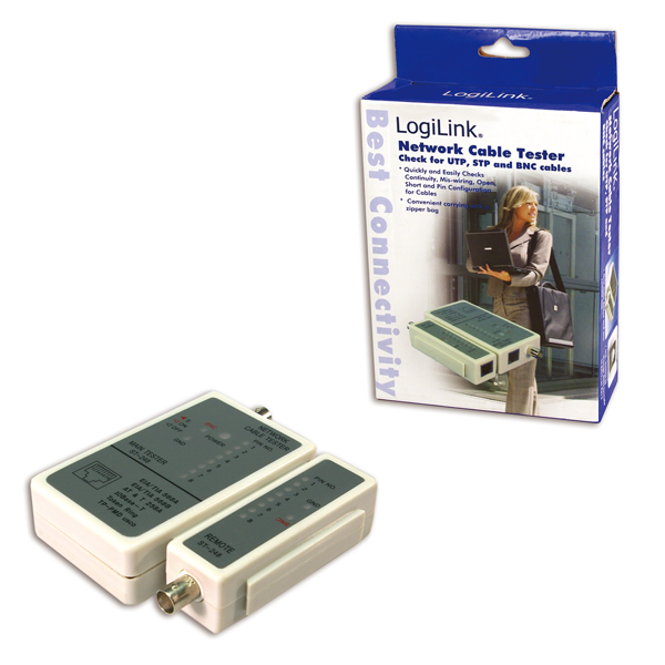 Logilink - Cable tester for RJ45 and BNC with remote unit