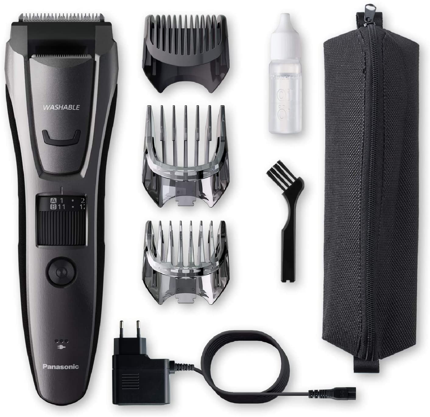 Panasonic - Beard and hair trimmer - ER-GB80-H503 - Corded/ Cordless - Number of length steps 39 - Step precise 0.5 mm - Black