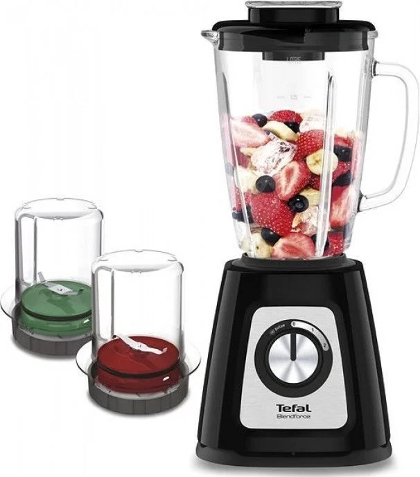 TEFAL - Blender - BL438831 BlendForce - Tabletop - 800 W - Jar material Glass - Jar capacity 1.25 L - Ice crushing - Black