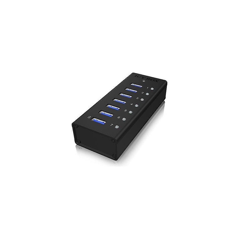 Raidsonic - 7-port hub with USB Type-A interface and 1x charging port - IB-AC618