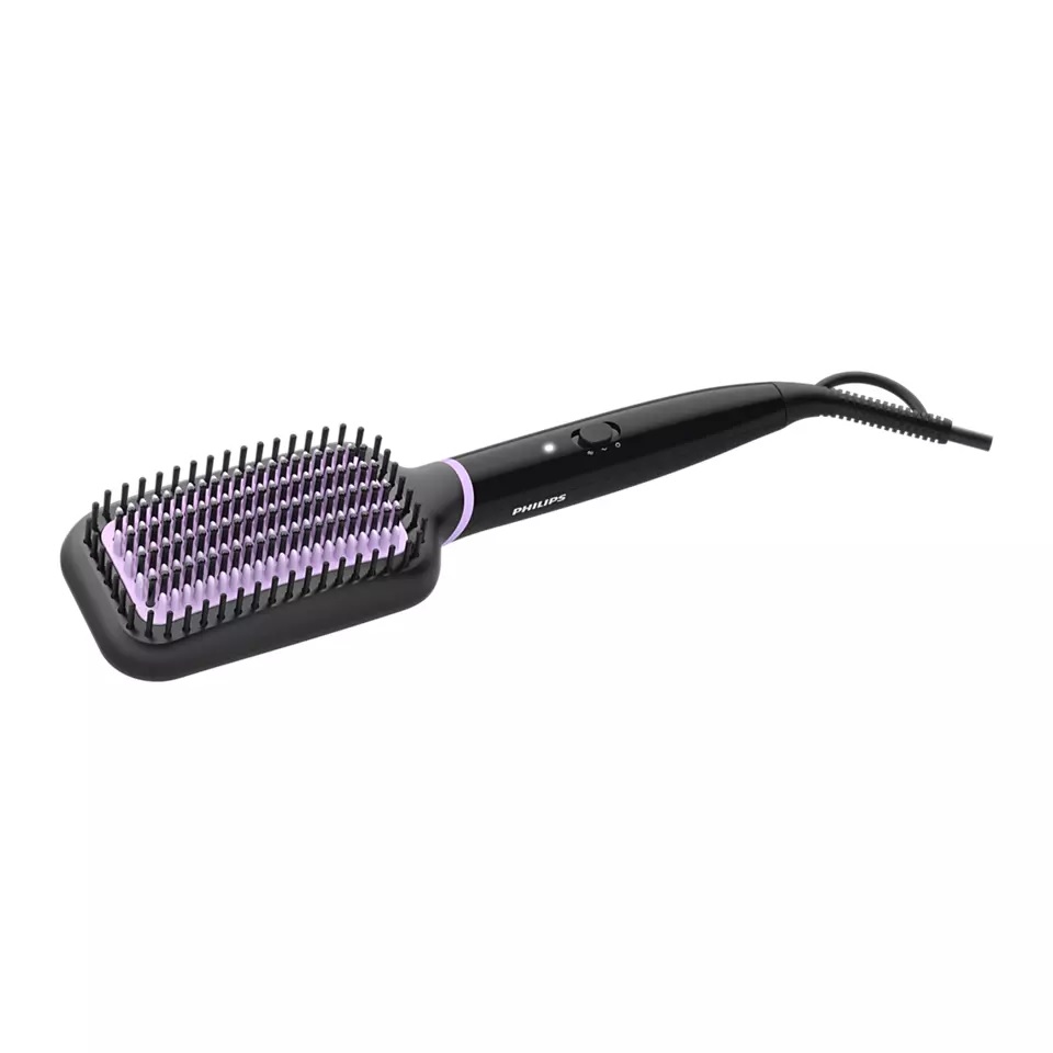 Philips - StyleCare Essential Heated straightening brush - BHH880/00 - Warranty 24 month(s) - Ceramic heating system - Temperature (min) 170 °C - Temperature (max) 200 °C - Number of heating levels 2 - Black
