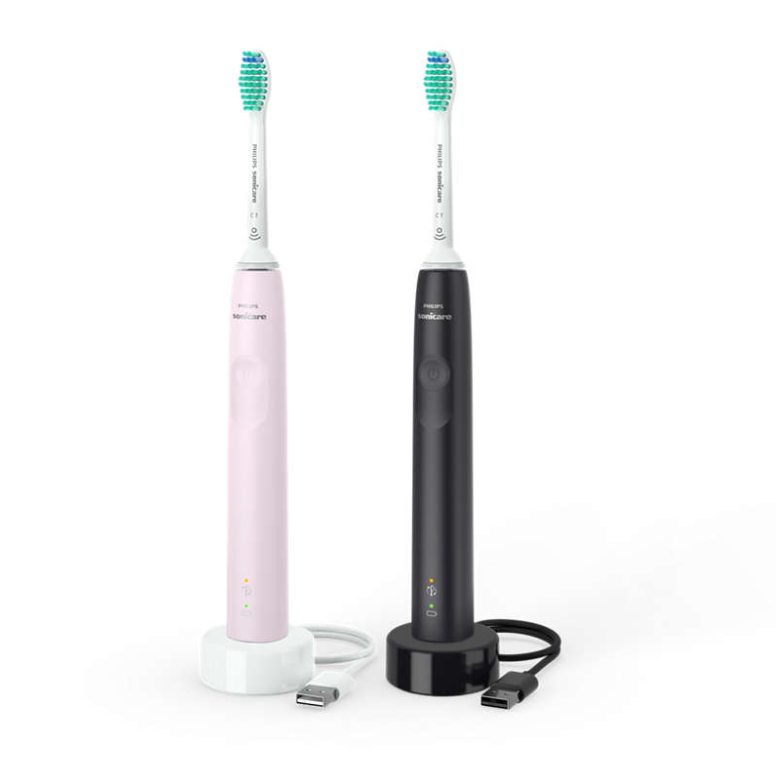 Philips - Sonicare Electric Toothbrush - HX3675/15 - Rechargeable - For adults - Number of brush heads included 2 - Number of teeth brushing modes 1 - Sonic technology - Black/Pink
