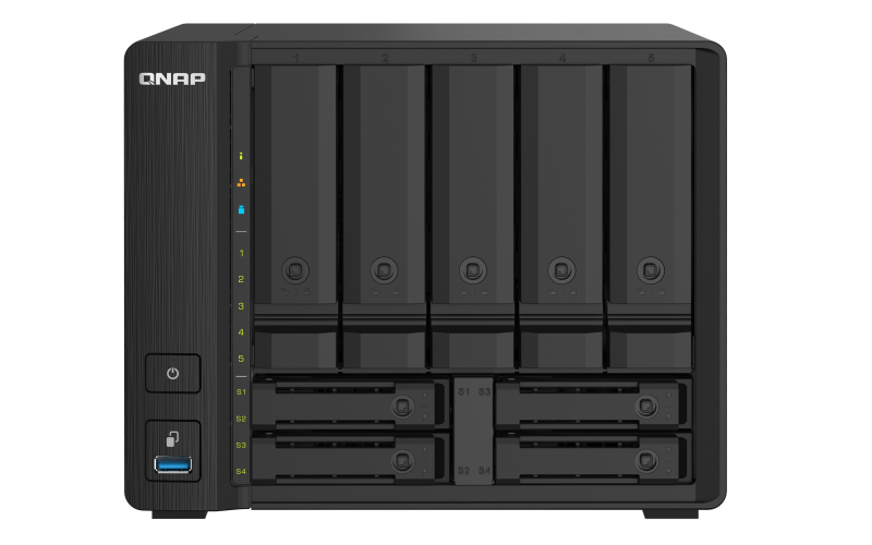 QNAP - 9-Bay QTS NAS - TS-932PX-4G - Up to 9 HDD/SSD Hot-Swap - AnnapurnaLabs Alpine - AL324 ARM Cortex-A57 Quad-Core - Processor frequency 1.7 GHz - 4 GB - DDR4