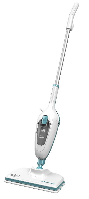 BLACK & DECKER - Steam mop - FSMH13E10-QS - Power 1300 W - Water tank capacity 0.38 L - White/Blue