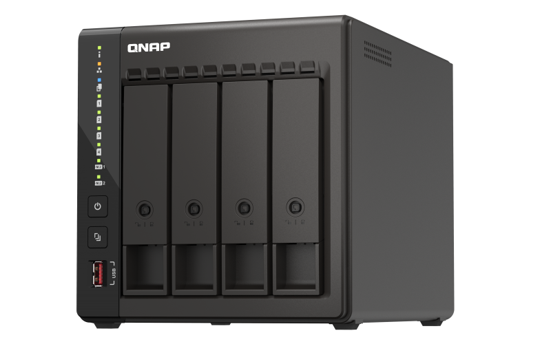 QNAP - 4-Bay desktop NAS - TS-453E-8G - Up to 4 HDD/SSD Hot-Swap - Intel Celeron - J6412 Quad-Core - Processor frequency 2.6 GHz - 8 GB