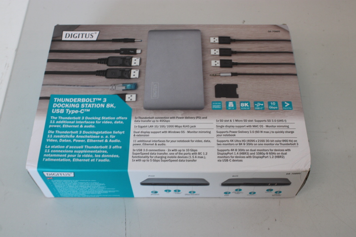 SALE OUT. - Digitus - Thunderbolt™ 3 Dockingstation 8K, USB Type-C™ - Ethernet LAN - Warranty 24 month(s) - DAMAGED PACKAGING, UNPACKED