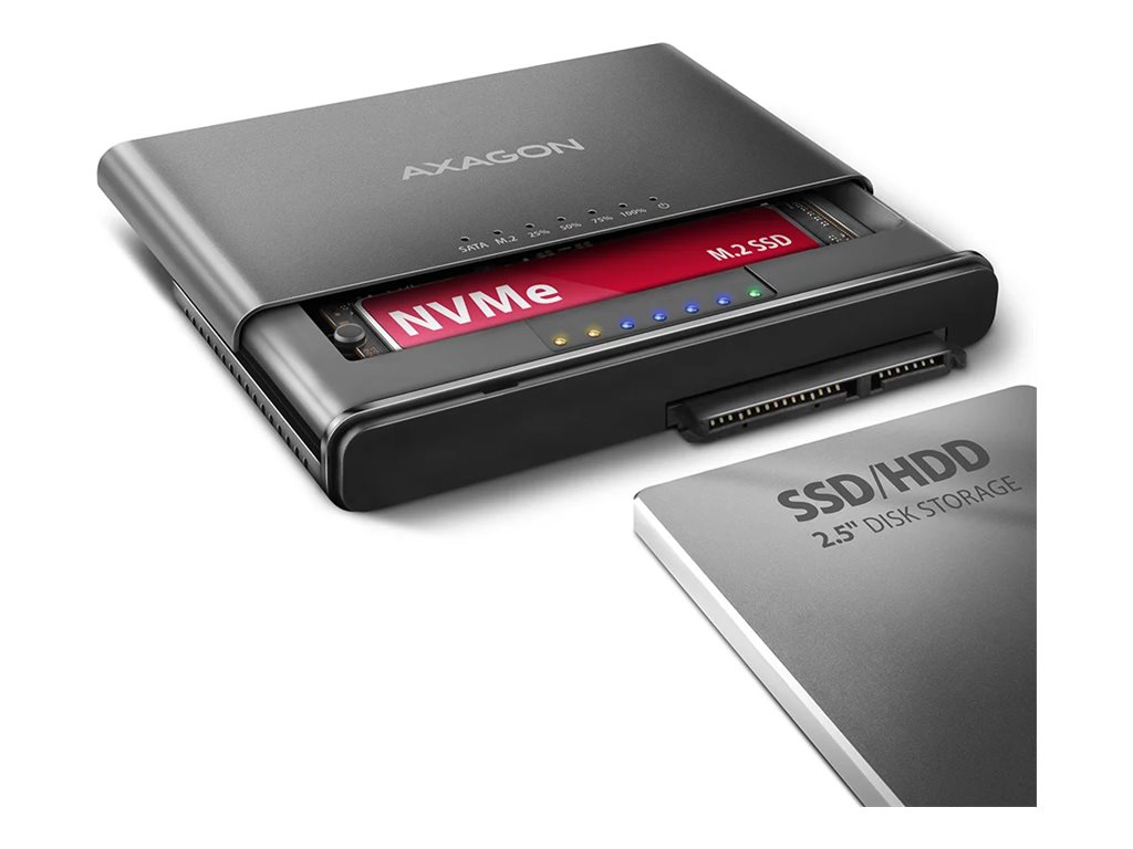 AXAGON USB-C 10Gbps M.2 NVMe + SATA SSD/HDD adapter - ADSA-CC