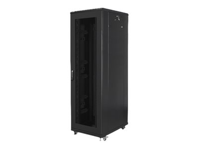 Lanberg - Rack cabinet 19" free-standing 42U/800x800 (flat pack) with mesh door - FF01-8842-23B - Black
