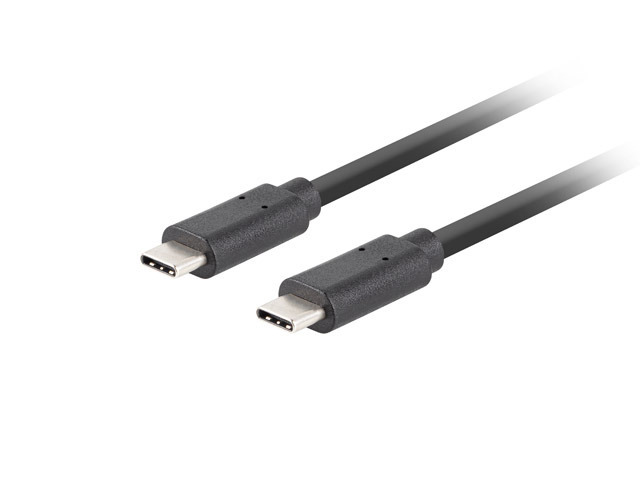 Lanberg - USB-C 3.1 Gen 2 Cable, 10GB/s PD100W, 1 m - CA-CMCM-32CU-0010-BK - USB Type-C to USB Type-C