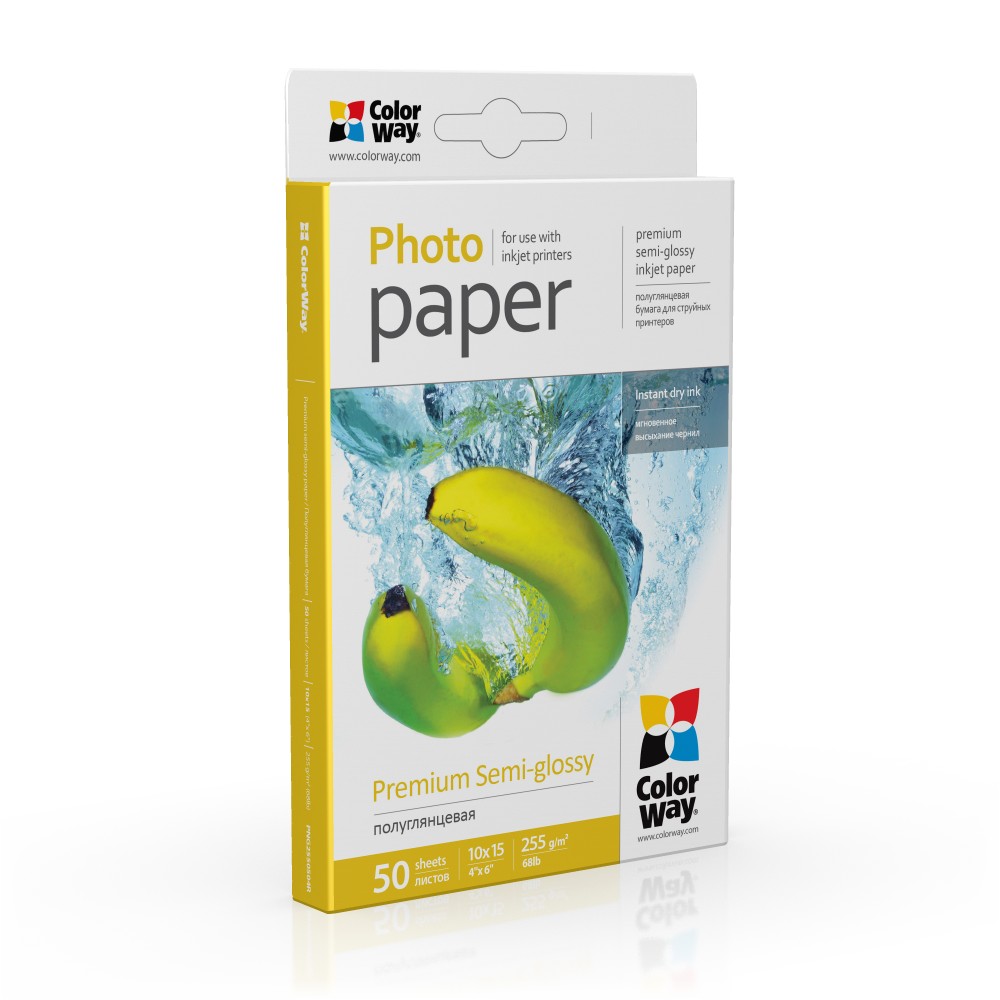 ColorWay Photo Paper, 50 sheets - Premium Semi-Glossy - 255 g/m² - 10x15