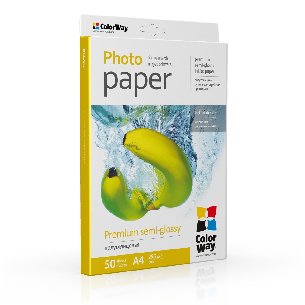 ColorWay Photo Paper, 50 sheets - Premium Semi-Glossy - 255 g/m² - A4