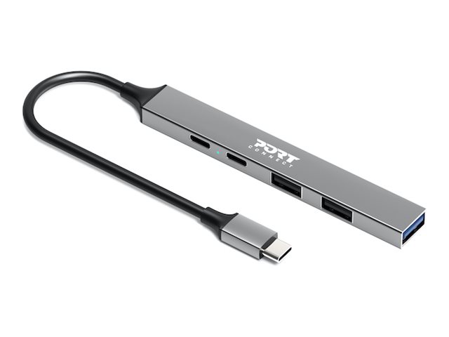 PORT CONNECT - USB-C Hub with 4 USB ports, 1X USB-C, 100W