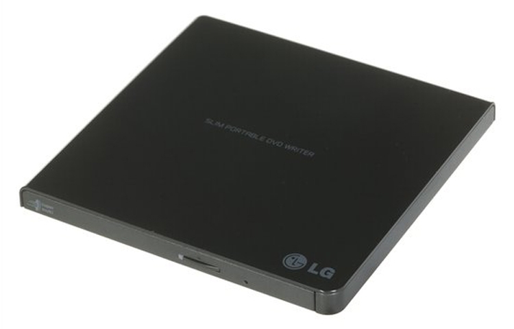H.L Data Storage - Ultra Slim Portable DVD-Writer - GP57EB40 - Interface USB 2.0 - DVD±R/RW - CD read speed 24 x - CD write speed 24 x - Black - Desktop/Notebook