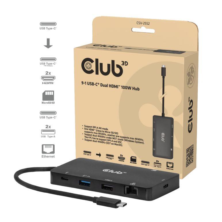 I/O HUB 9IN1 USB-C/100W CSV-2552 CLUB3D