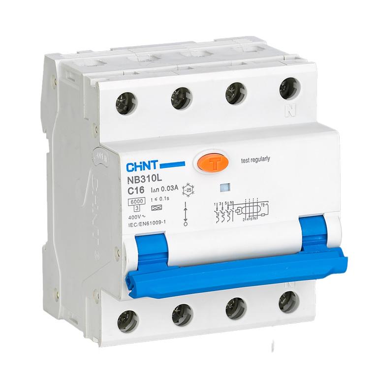 Chint - Circuit breaker RCBO, NB310L/3N, 3P+N, C20, 30mA, A, 6kA - NB310L3PN30MAA20C