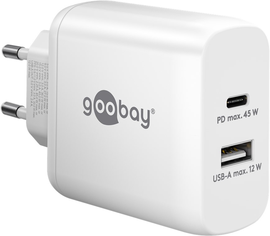 Goobay - USB-C PD Dual Fast Charger (45 W) - 65412 - N/A