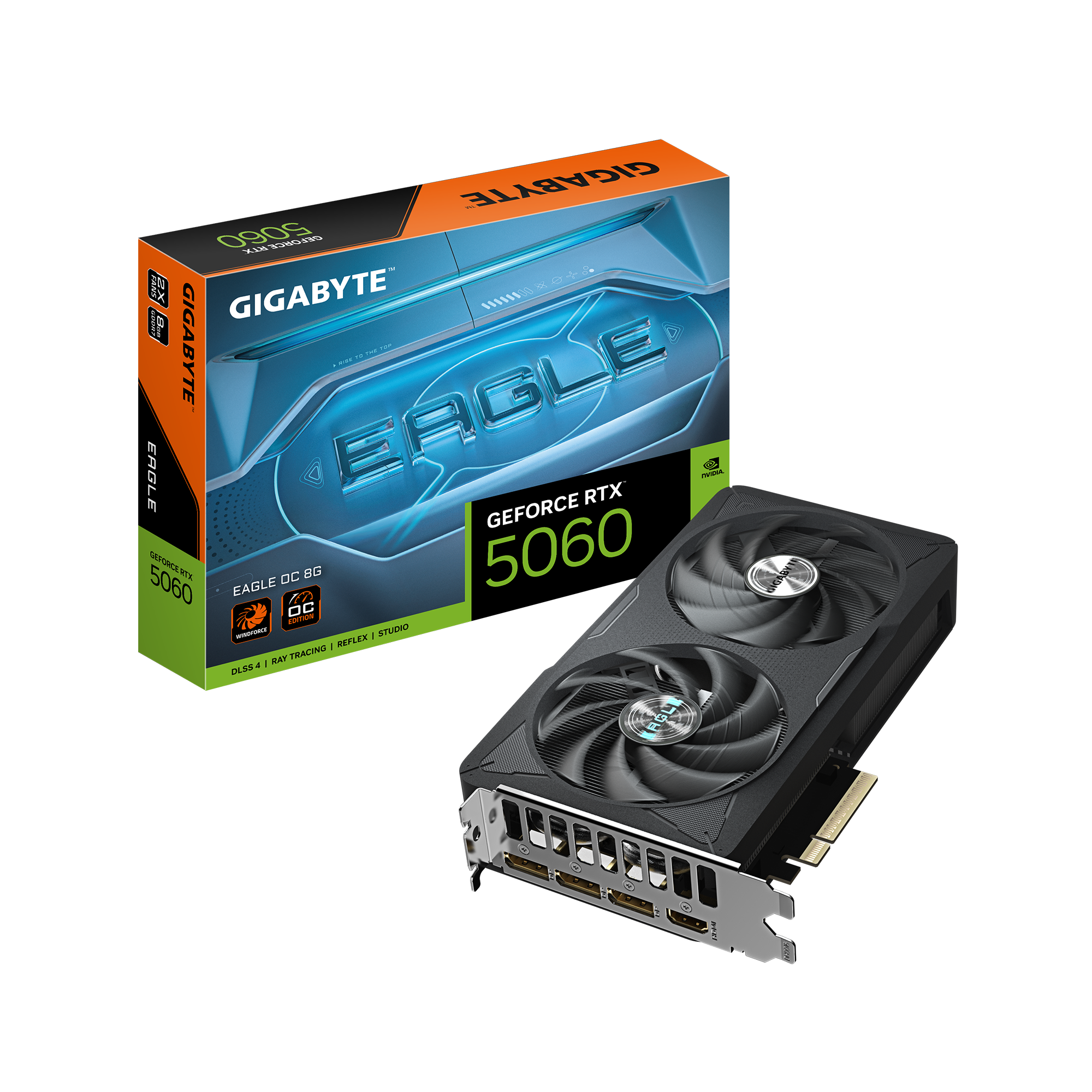 Gigabyte GeForce RTX 5060 EAGLE OC 8G - NVIDIA - 8 GB - GeForce RTX 5060 - GDDR7 - HDMI ports quantity 1 - PCI-E 5.0