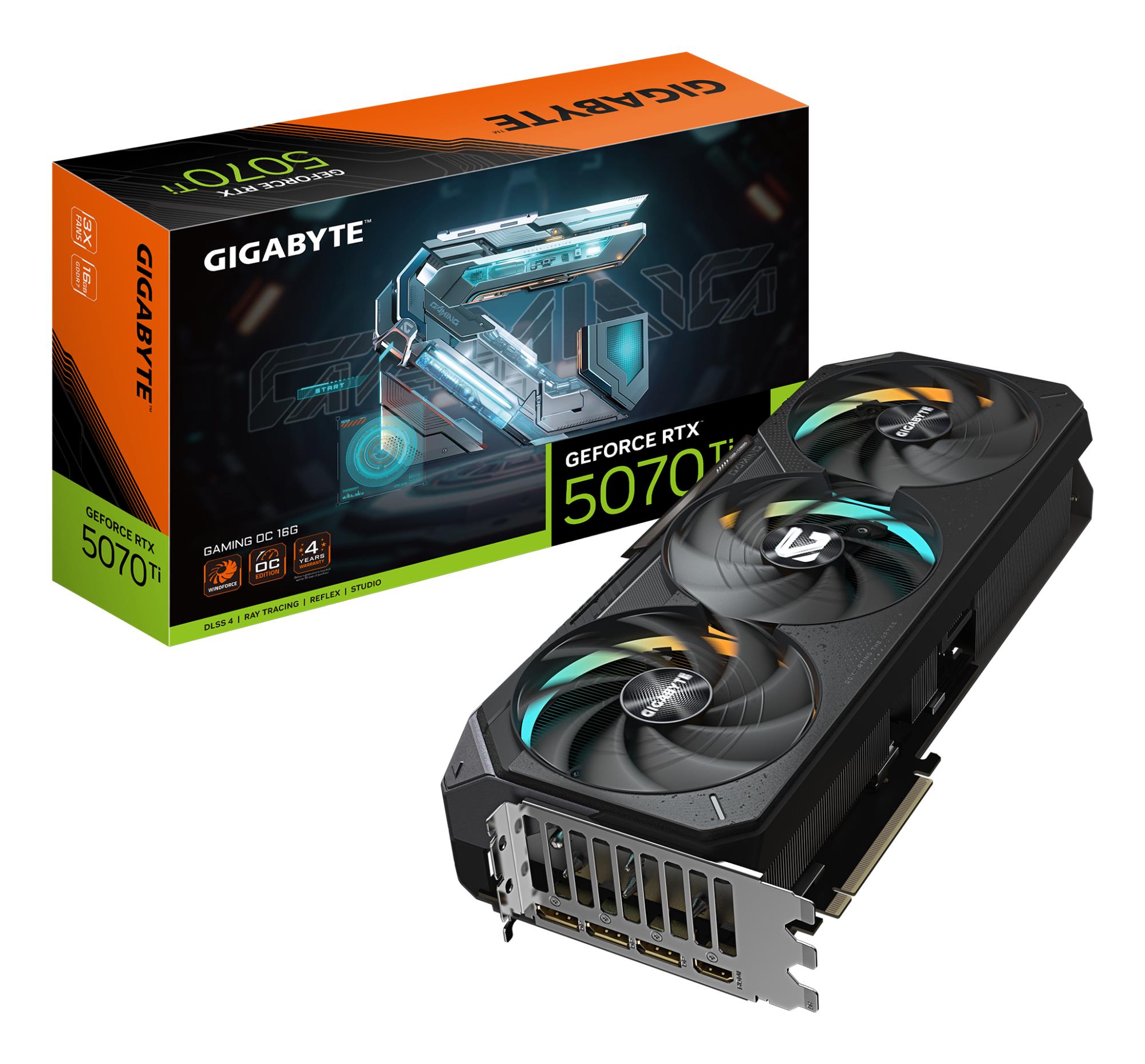 Graphics Card|GIGABYTE|NVIDIA GeForce RTX 5070 Ti|16 GB|GDDR7|256 bit|PCIE 5.0 16x|1xHDMI|3xDisplayPort|N507TGAMINGOC-16GD1.0