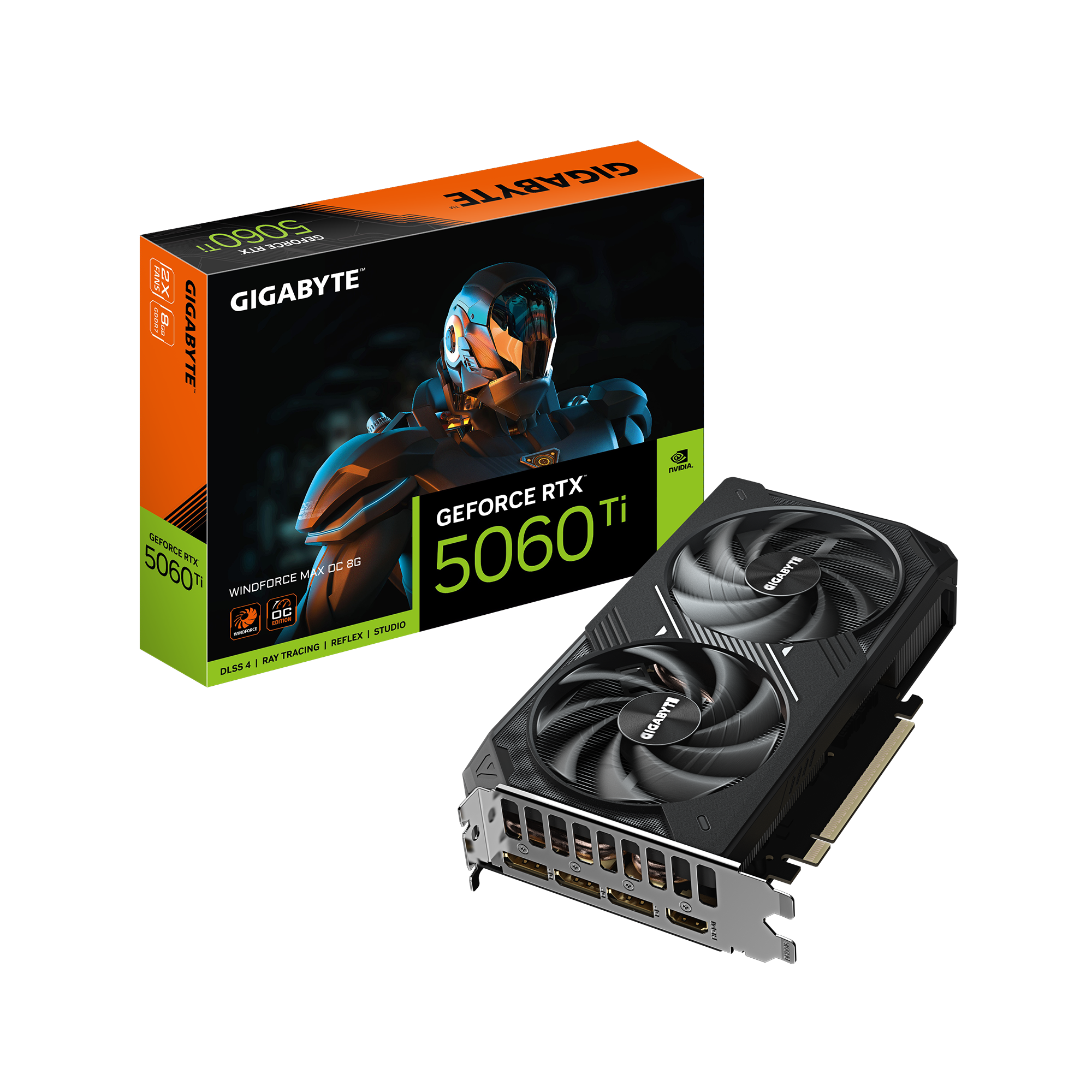 Gigabyte GeForce RTX 5060 Ti WINDFORCE MAX OC 8G - NVIDIA - 8 GB - GeForce RTX 5060 Ti - GDDR7 - HDMI ports quantity 1 - PCI-E 5.0