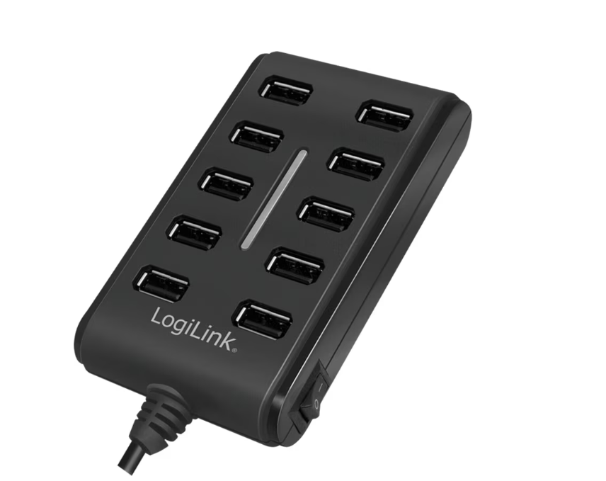 Logilink - USB Hub 10-Port USB2.0 with power adapter 3.5A - UA0125