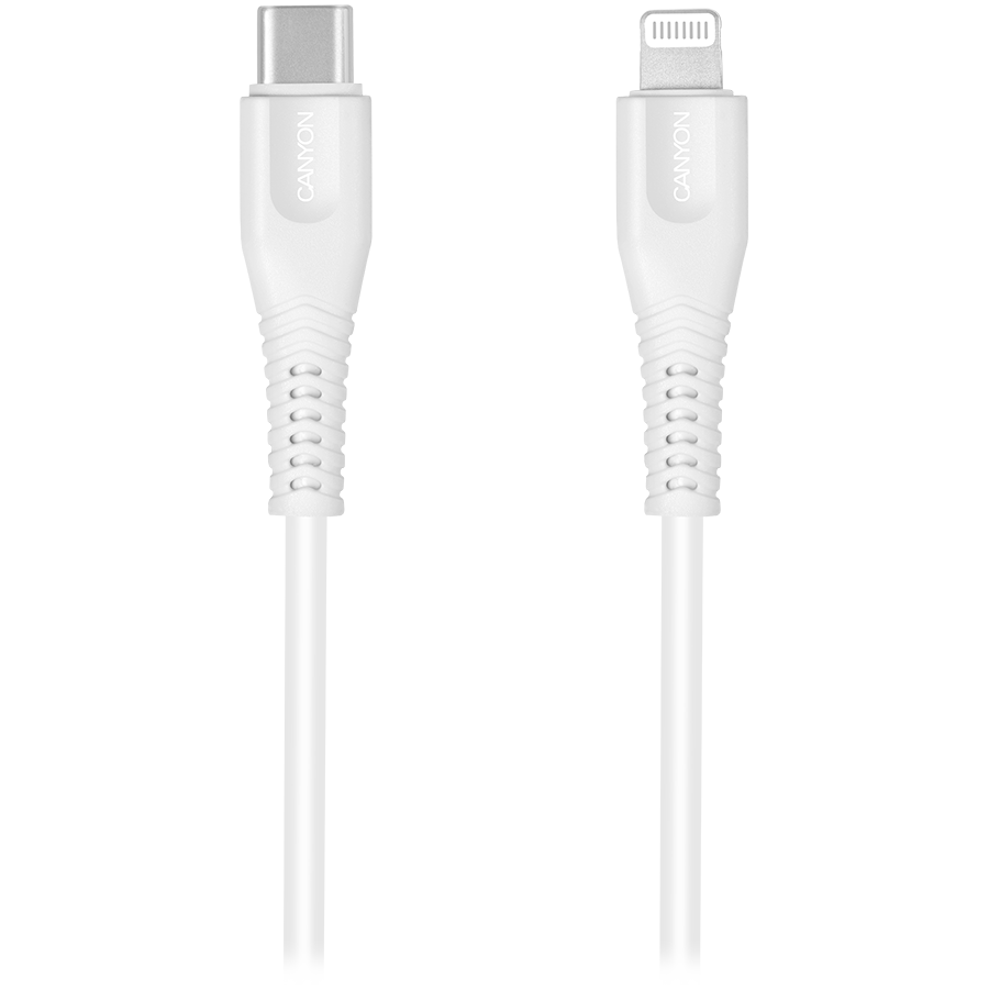 CANYON cable MFI-4 Type-C to Lightning 1.2m White