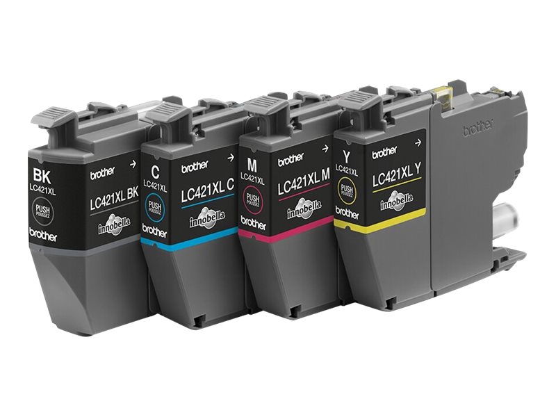 Brother LC421XLVAL Ink Cartridge Multipack - Brother Brother LC - LC421XLVAL - Brother LC421XL - 4-pack - XL - black, yellow, cyan, magenta - original - ink cartridge - Ink cartridge - Black, yellow, cyan, magenta