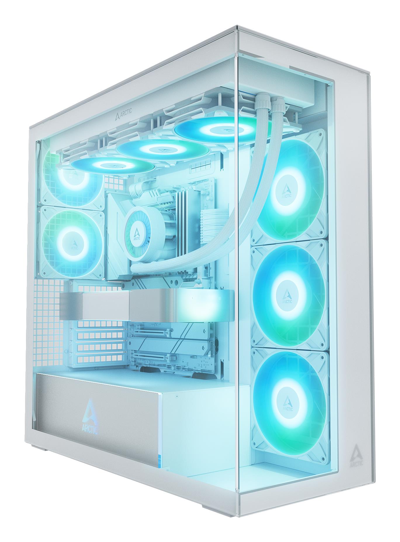 Case|ARCTIC|Xtender (White)|MidiTower|Case product features Transparent panel|Not included|Colour White|ACPCC00014A