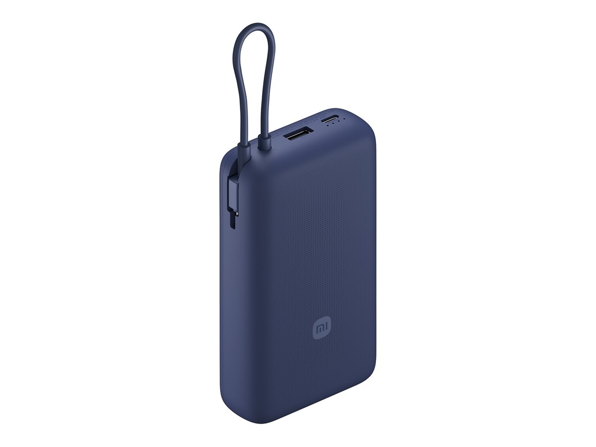 Xiaomi 33W Power Bank (Integrated Cable) - 20000 mAh - USB-C/USB-C cable/USB-A - Blue