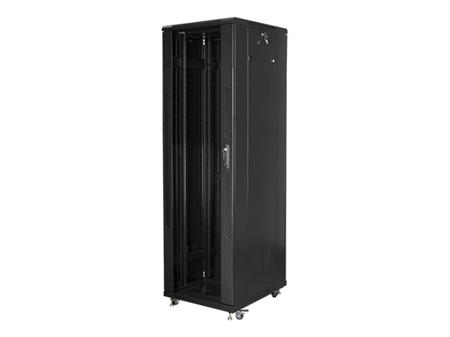 Lanberg - Rack cabinet 19" free-standing 42U/600x1000 (flat pack) with mesh door lCD V2 - FF01-6042-23BL - Black