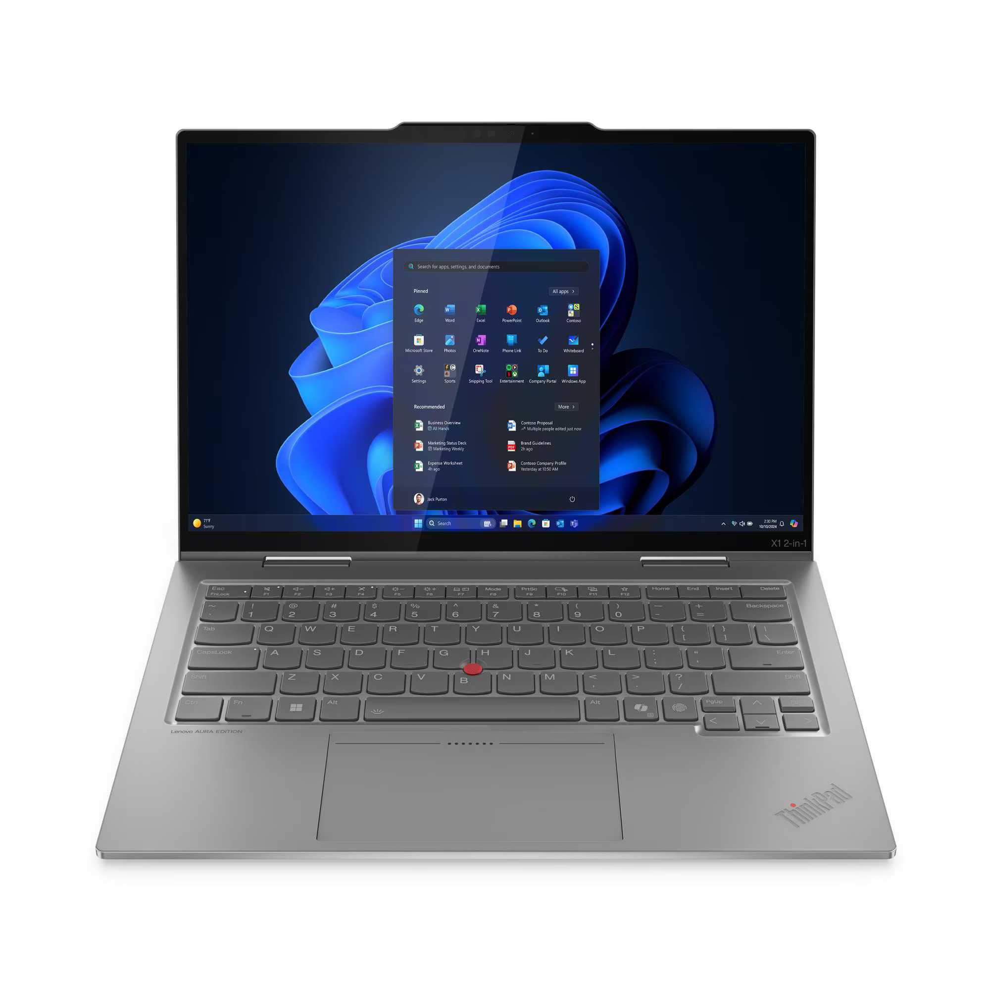 Lenovo - ThinkPad X1 2-in-1 G10 Intel - Grey - 14 " - IPS - Touchscreen - WUXGA - 1920 x 1200 pixels - Anti-glare - Intel Core Ultra 7 - 258V - 32 GB - Soldered LPDDR5x - Solid-state drive capacity 1000 GB - Intel Arc Graphics 140V - Windows 11 Pro - 802.