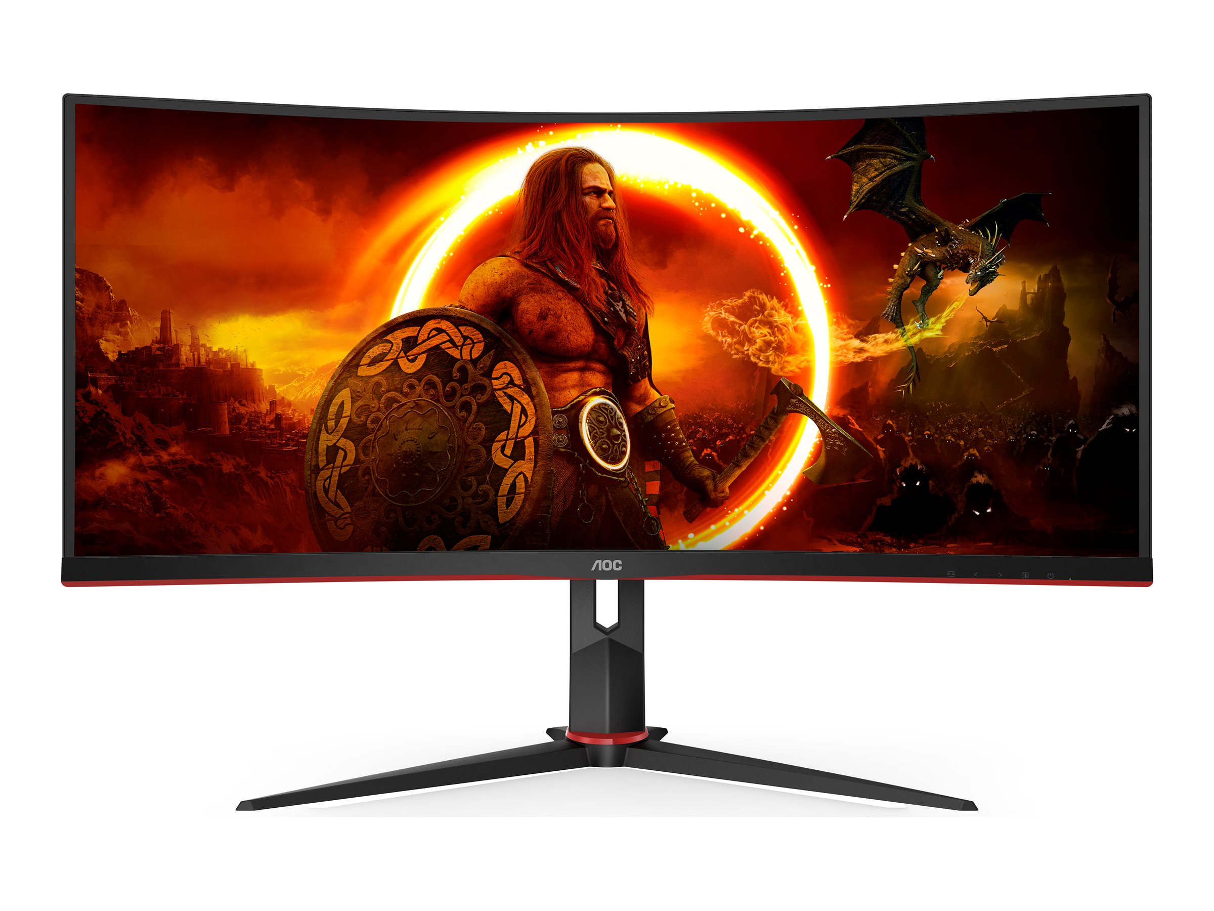 AOC - Gaming Monitor - CU34G2XP/BK - 34 " - VA - 21:9 - 180 Hz - 1 ms - 3440 x 1440 pixels - HDMI ports quantity 2 - Black