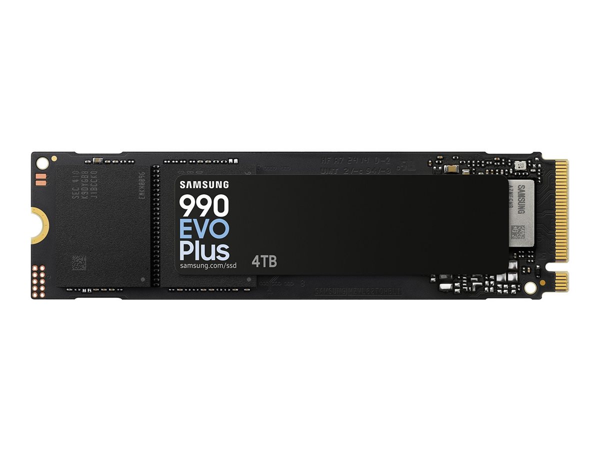 Samsung 990 EVO Plus - 4000 GB - SSD form factor M.2 2280 - Solid-state drive interface PCIe 4.0 x4/5.0 x2 NVMe 2.0 - Read speed 7250 MB/s - Write speed 6300 MB/s
