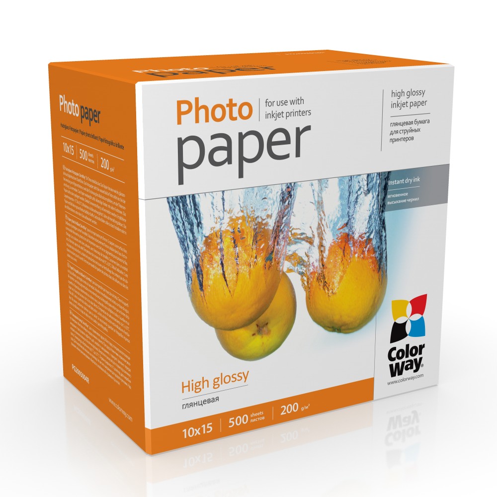 ColorWay Photo Paper, 500 sheets - High Glossy - 200 g/m² - 10x15