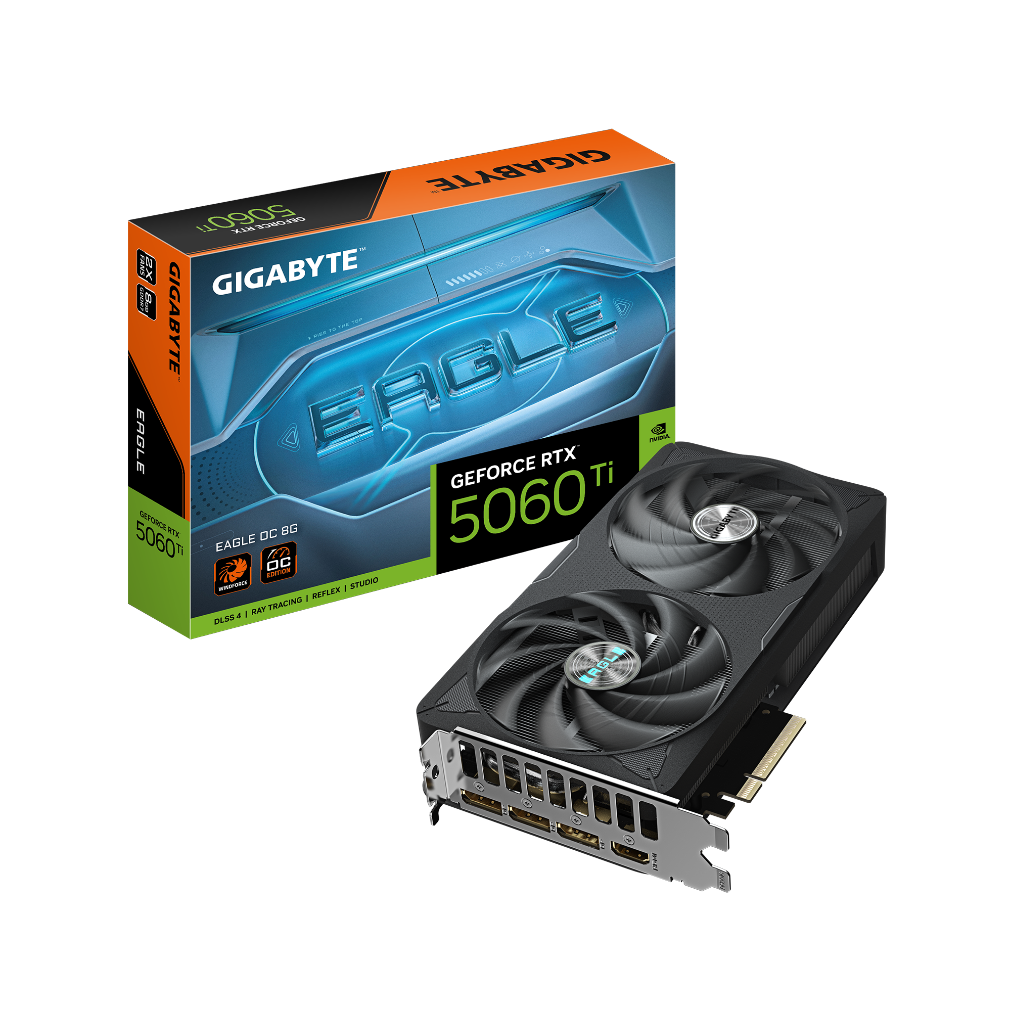 Gigabyte GeForce RTX 5060 Ti EAGLE OC 8G - NVIDIA - 8 GB - GeForce RTX 5060 Ti - GDDR7 - HDMI ports quantity 1 - PCI-E 5.0