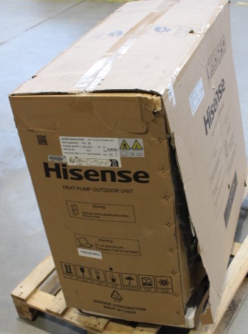 SALE OUT. Hisense Hi-Therma 4,4 kw heat pump Split type Outdoor unit - Hisense AHW-044HCDS1 - Hi-Therma 4.4 kw heat pump Split type Outdoor unit - DAMAGED PACKAGING, DENT ON TOP, BENT RADIATOR GRILLES