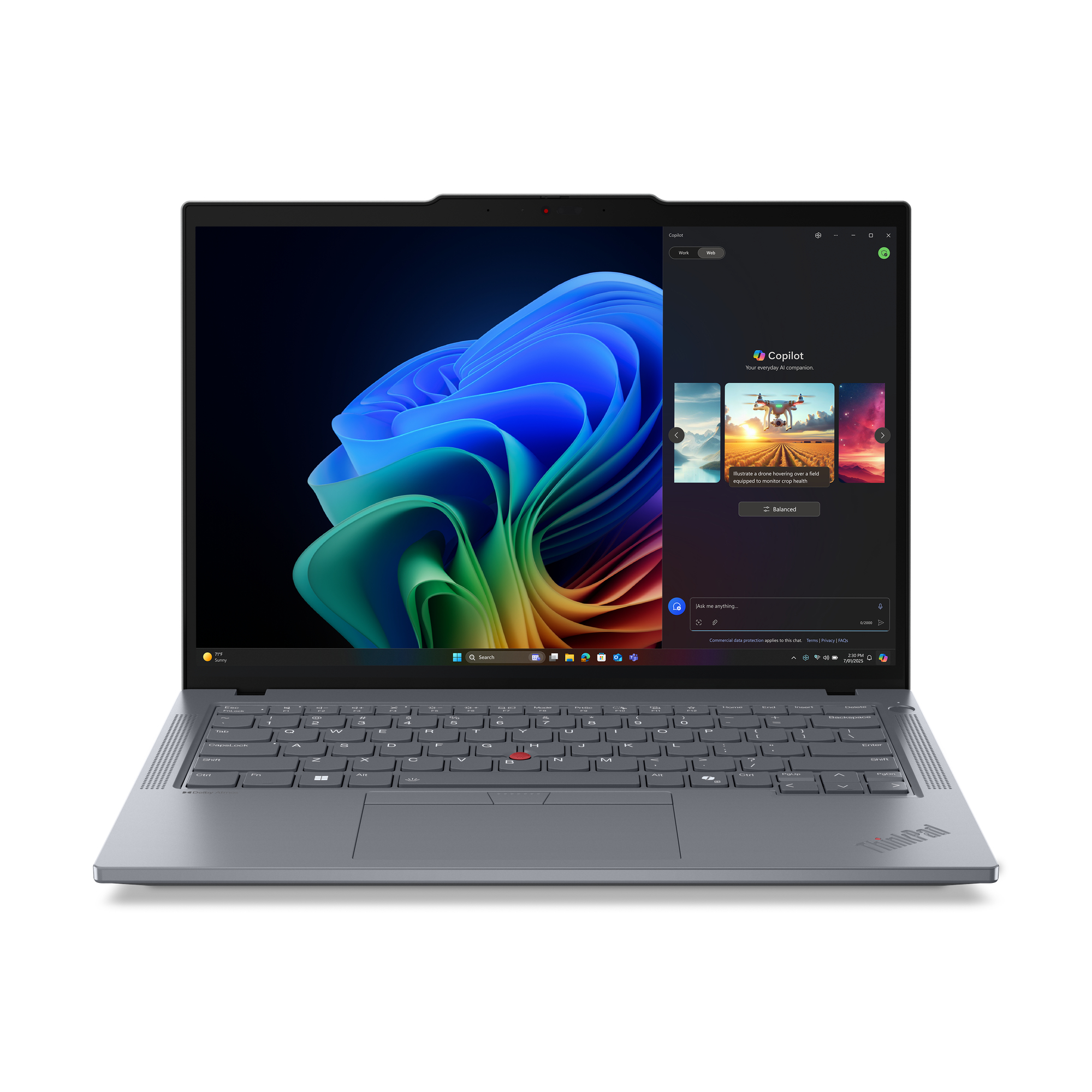 Lenovo ThinkPad T14 Gen 6 Copilot+ Ryzen™ AI 5 PRO 340 256GB SSD 16GB 14" WUXGA (1920x1200) IPS WIN11 Pro GREY Baclkit Keyboard FP Reader 1YW