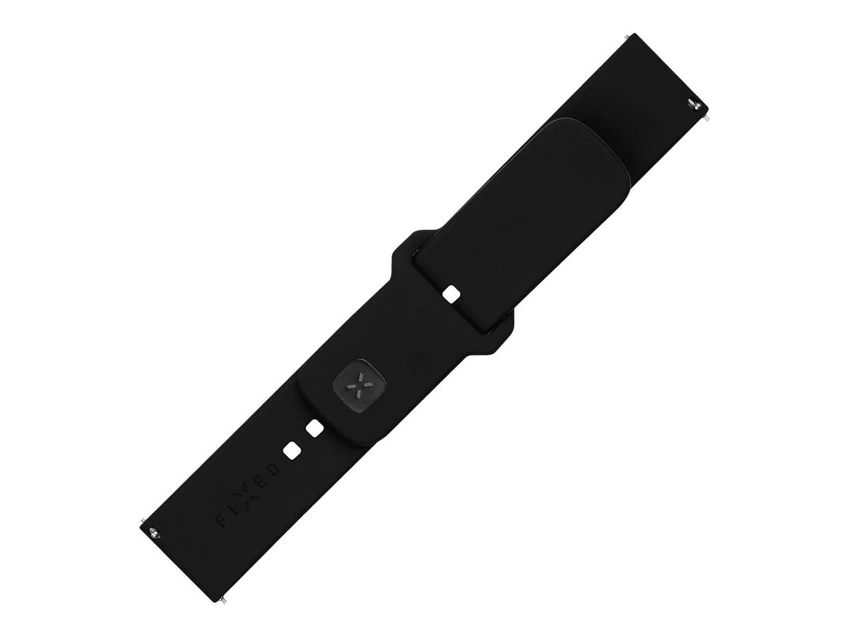 Fixed - Sporty Strap Set with Quick Release 22mm for smartwatch - 160-235 mm - Black - Silicone