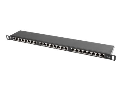 Lanberg - Patch panel 24 port 0.5U 19" CAT.5E FTP with cable organizer shielded - PPS5-0024-B