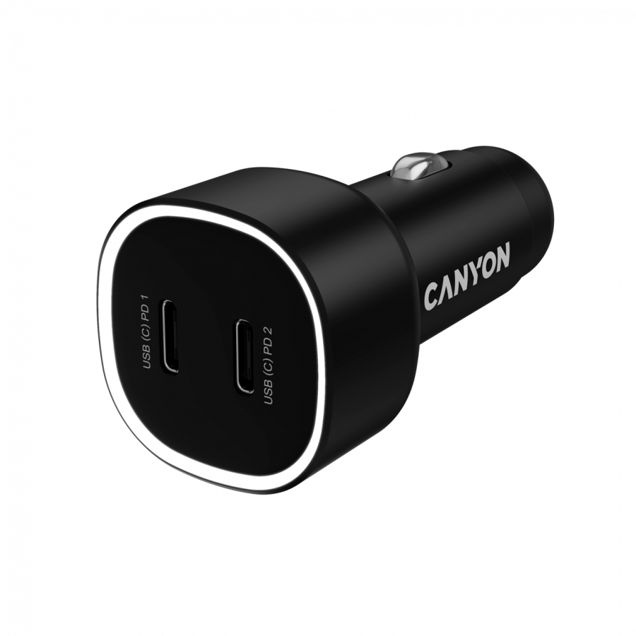 CANYON car charger OnDrive 60 PD 60W 2xUSB-C Black