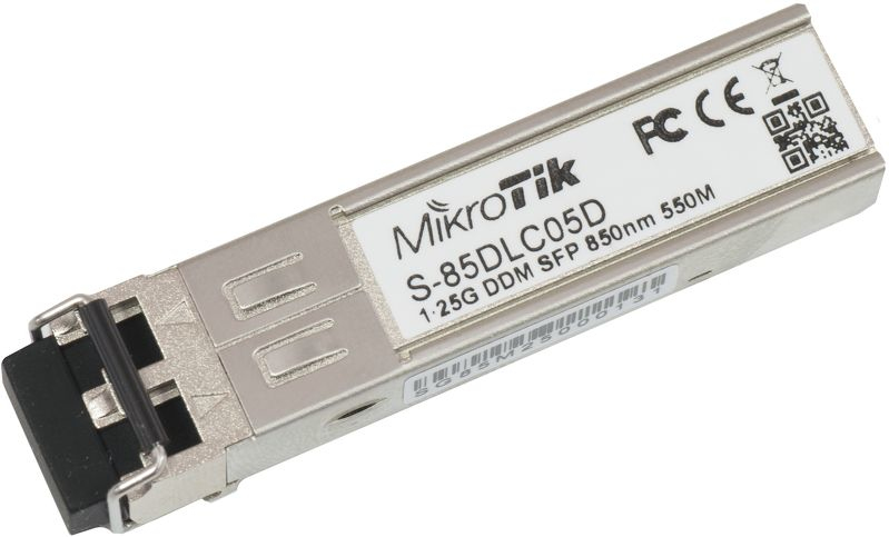 MikroTik - S-85DLC05D - SFP - Multi-Mode Fiber - Dual LC - 10/100/1000 Mbit/s - Wavelength 850 nm - Maximum transfer distance 550 m - -40 to 70C