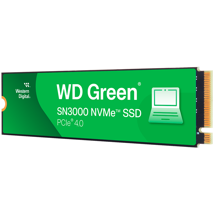 SSD POWERED BY SANDISK WD Green SN3000 500GB M.2 2280 S3-M PCIe Gen4 x4 NVMe, Read/Write: 5000/4100 MBps, TBW: 100