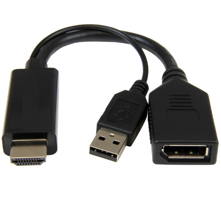 Cablexpert - Active 4K HDMI to DisplayPort Adapter - A-HDMIM-DPF-01 - Black - DisplayPort Female - HDMI Male (Type A) - 0.1 m