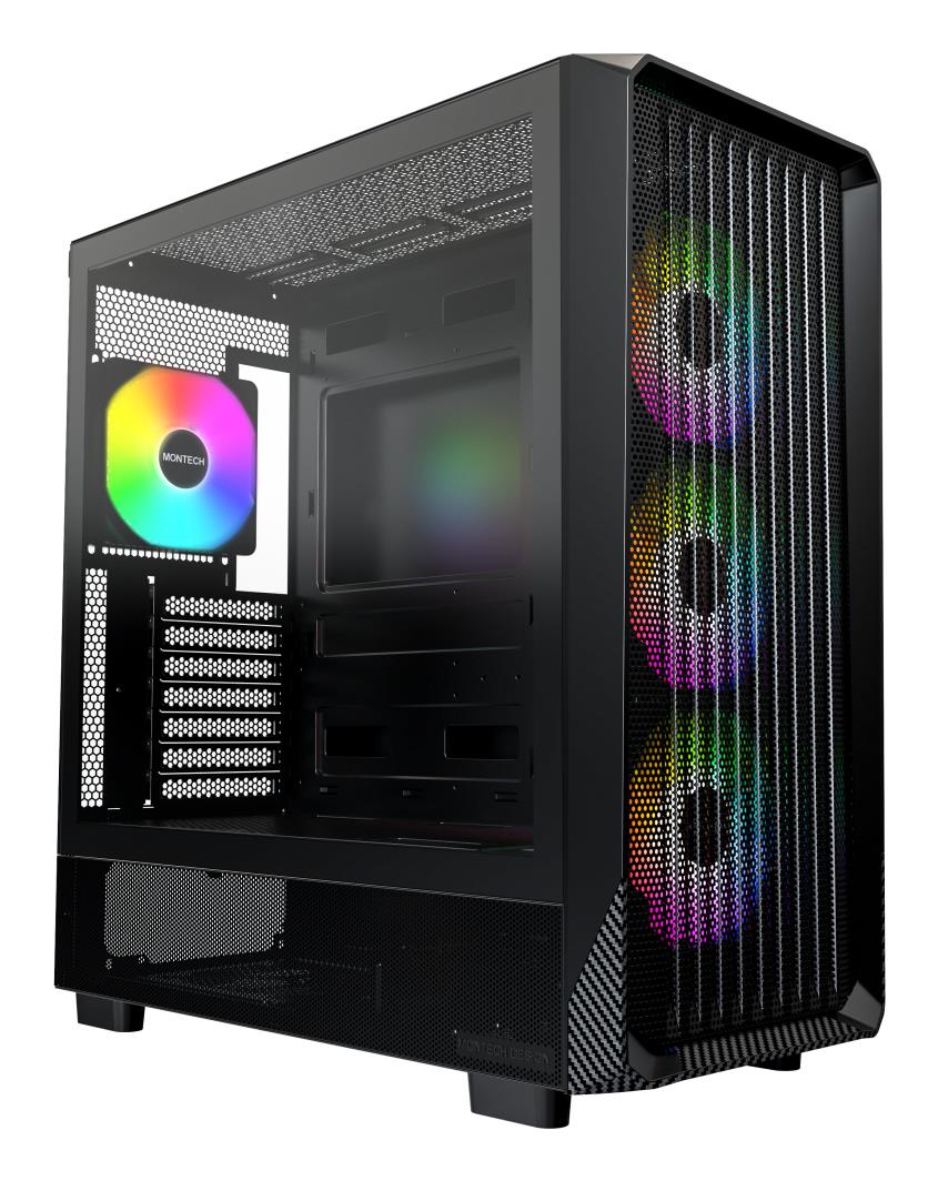 Case|MONTECH|X5|MidiTower|Case product features Transparent panel|Not included|Colour Black|X5(B)