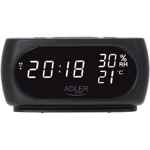 Adler - Clock with Thermometer - AD 1186 - Black