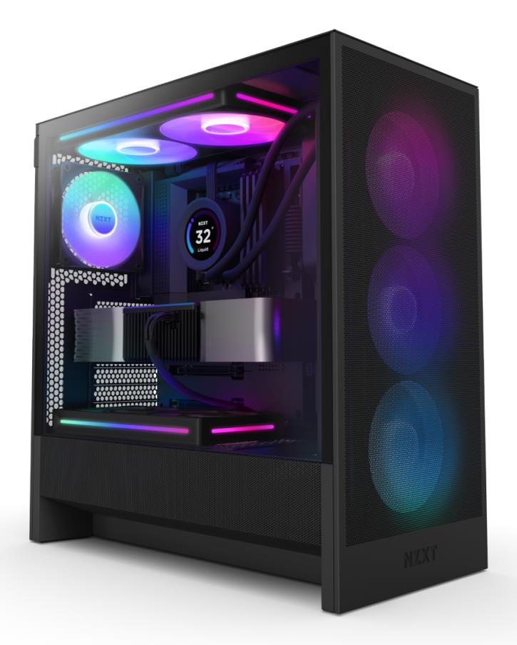 Case|NZXT|H5 FLOW RGB 2024|MidiTower|Case product features Transparent panel|Not included|ATX|EATX|MicroATX|MiniITX|Colour Black|CC-H52FB-R1